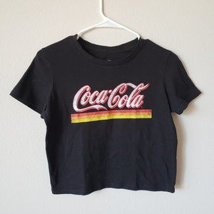 Coca Cola Black Graphic Crop Top M